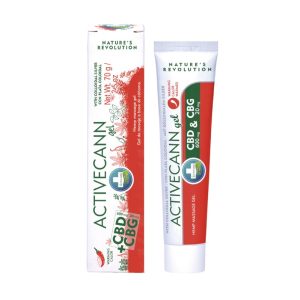 Activecann Hanf-Wärmegel CBD + CBG (70 g): Tube und Verpackung mit wärmender Formel.