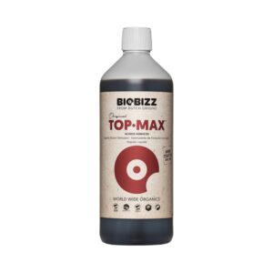BioBizz Top-Max organischer Blütestimulator in 1-Liter-Flasche zur Förderung einer üppigen und aromatischen Blüte.