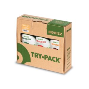 BioBizz Try Pack Indoor mit Bio-Grow, Bio-Bloom und Top-Max im Starterset für den Indoor-Anbau.