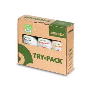 BioBizz Try Pack Outdoor mit Fish-Mix, Bio-Bloom und Top-Max als organisches Düngerset für den Outdoor-Anbau.