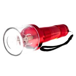 Elektrischer Aluminium-Grinder in Taschenlampenform rot.