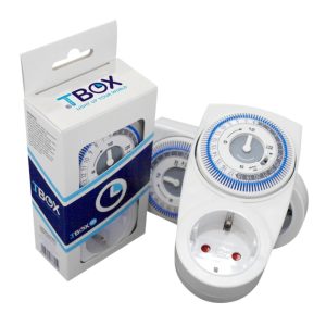 Mechanische Zeitschaltuhr TempoBox TBOX mit 15-Minuten-Schaltintervallen.