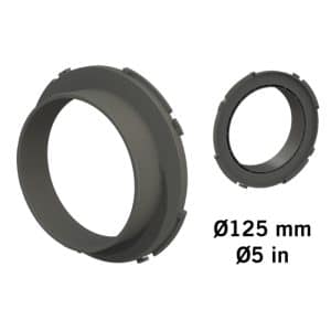 Ducting Flange Anschluss 125 mm für 16-mm-Rohre.
