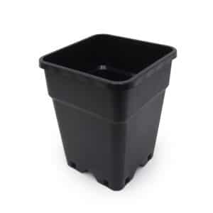 Schwarzer quadratischer Pure Pflanztopf 7 L, 20 × 20 × 25 cm.
