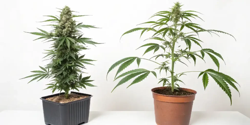 Unterschied zwischen Autoflowering und feminisierten Cannabispflanzen in der Blüte