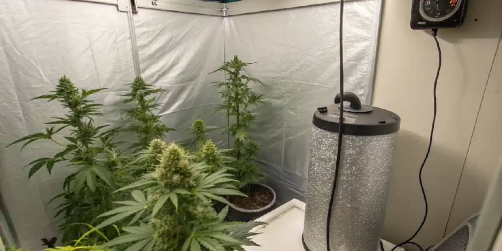 Cannabis-Geruch im Growraum mit Luftfilter und Abluftsystem neutralisieren