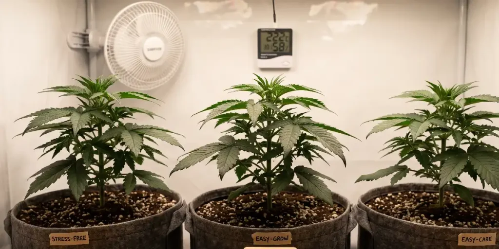 Cannabis-Samen für Anfänger mit pflegeleichten Jungpflanzen im Indoor-Grow