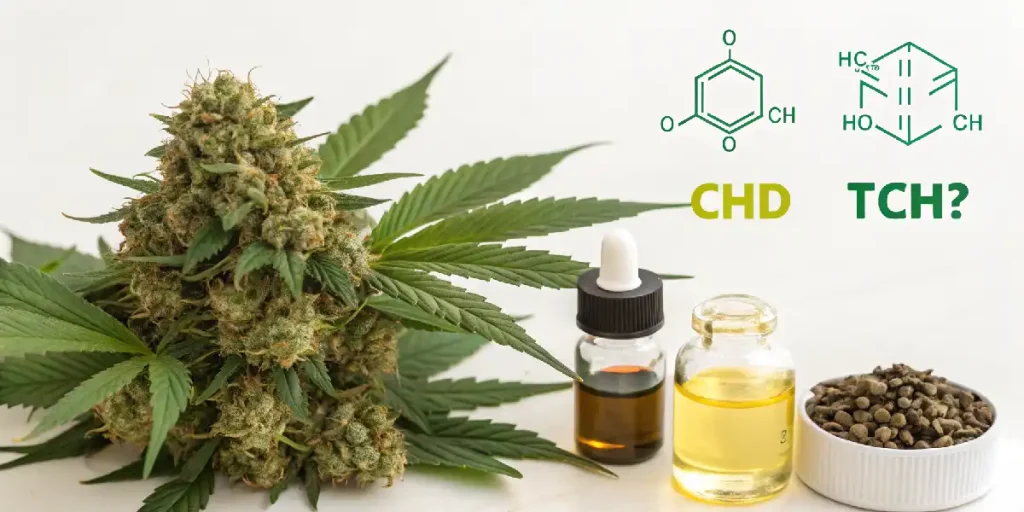 CBD-Samen neben Cannabispflanze in einer Laborumgebung