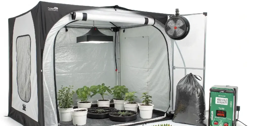 Growbox-Set für Anfänger mit Growzelt, Lampe, Ventilator und Zubehör