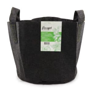 Flexapot Stofftopf grau 26,6 L (7 gal) mit Griffen.