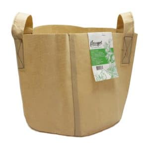 Flexapot Stofftopf beige 26,6 L (7 gal) mit Griffen.