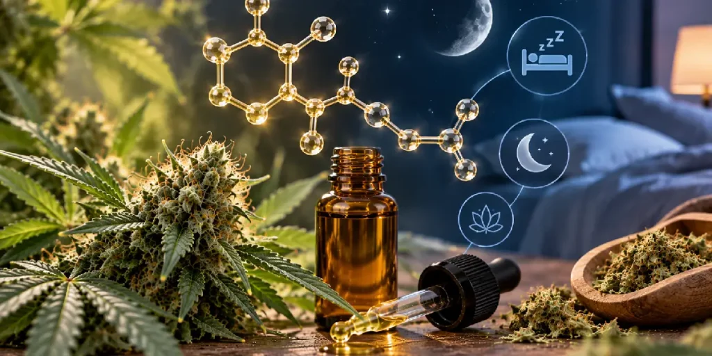 Cannabisblüte zur Einführung in CBN Cannabinol und seine Entstehung in der Cannabispflanze